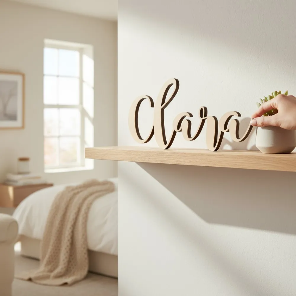 Nombres personalizados en madera de haya